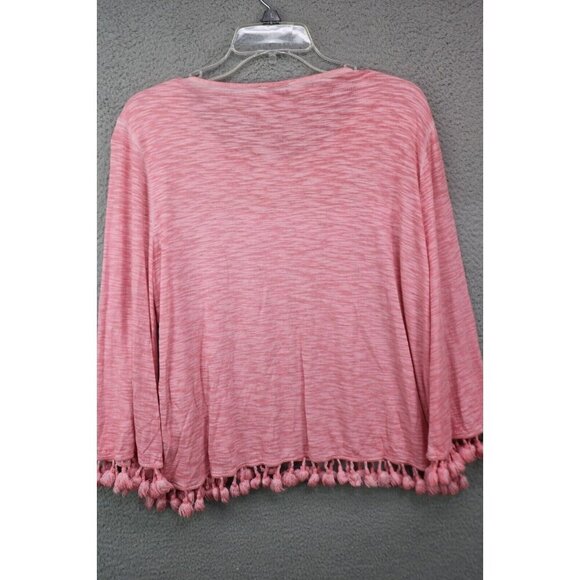 Crown & Ivy 3/4 Belled Sleeve Blouse-Tassels-Size PL - Picture 8 of 9